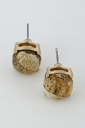Western Stone Round Earrings 6HAF4